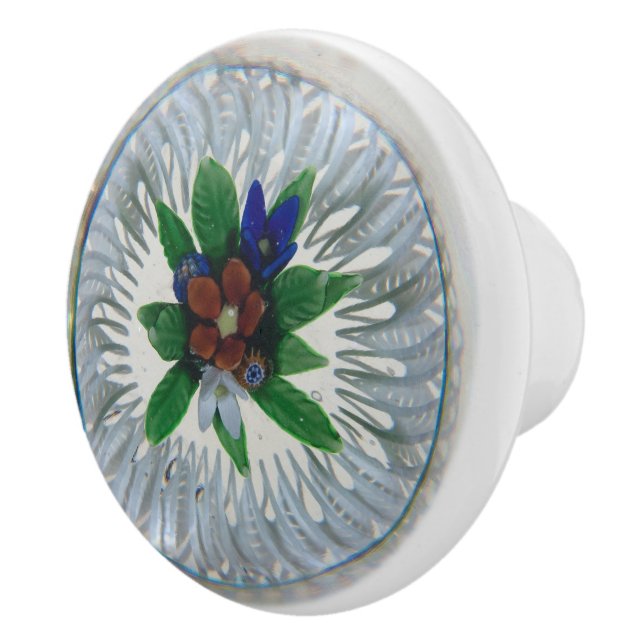 Pomo De Cerámica Patrón de cosecha Centro Flor Roja (Derecha)