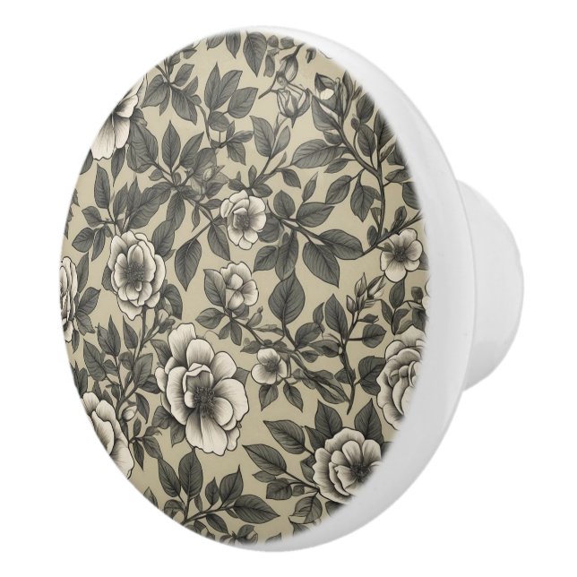 Pomo De Cerámica Patrón de cosecha floral de Alpenrose (Derecha)