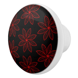 Pomo De Cerámica Patrón de Crimson en negro