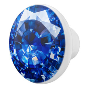 Pomo De Cerámica Patrón de cristal de zafiro azul