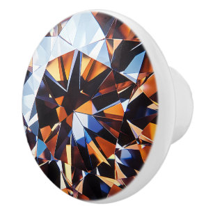 Pomo De Cerámica Patrón de cristal del Naranja de diamantes