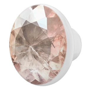 Pomo De Cerámica Patrón de cristal morganita claro