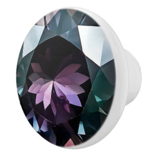Pomo De Cerámica Patrón de cristal oscuro de Alexandrite