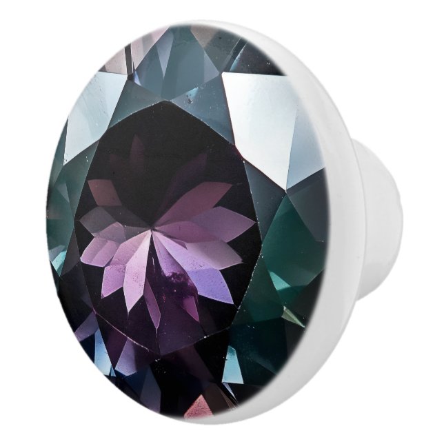 Pomo De Cerámica Patrón de cristal oscuro de Alexandrite (Derecha)