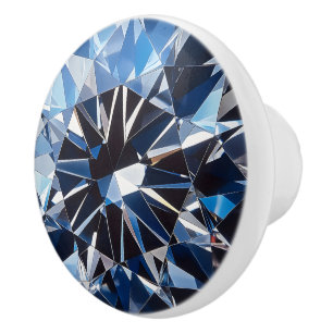 Pomo De Cerámica Patrón de Diamante Azul Cristalino