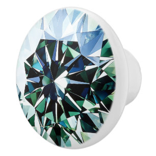 Pomo De Cerámica Patrón de Diamante Verde Claro