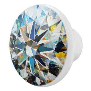 Pomo De Cerámica Patrón de diamantes de cristal