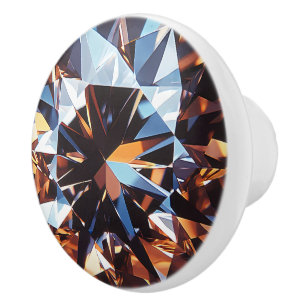 Pomo De Cerámica Patrón de diamantes de Naranja de cristal