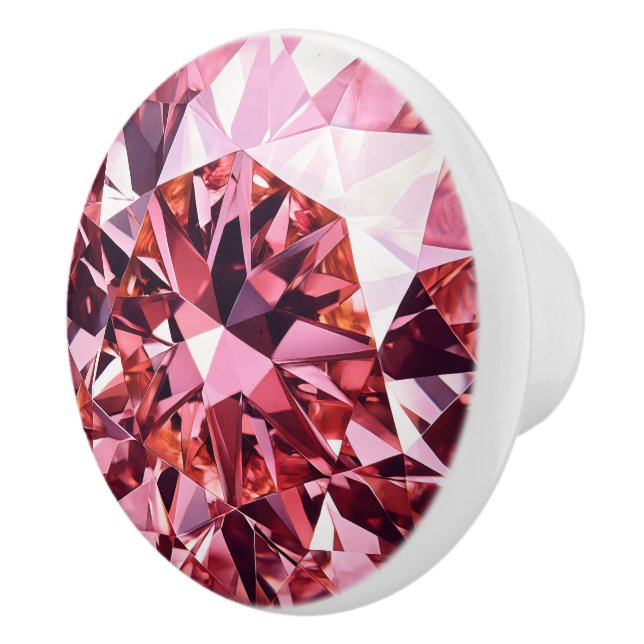 Pomo De Cerámica Patrón de diamantes rosa (Derecha)