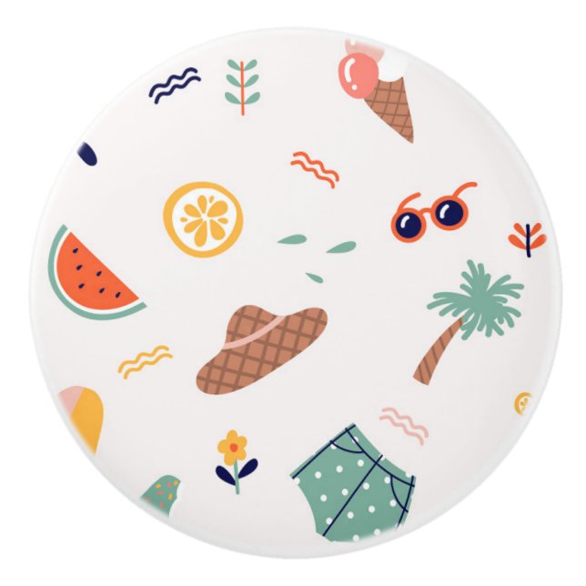 Pomo De Cerámica Patrón de diversión de Sunny Beach (Anverso)