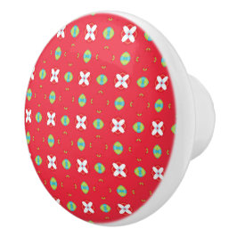 Pomo De Cerámica Patrón de encanto navideño 02 -