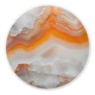 Pomo De Cerámica Patrón de envejecimiento del Naranja blanco