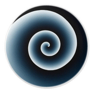 Pomo De Cerámica Patrón de espiral azul prusiano