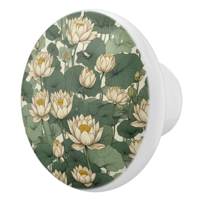 Pomo De Cerámica Patrón de flores de Lotus de Estados Unidos (Derecha)