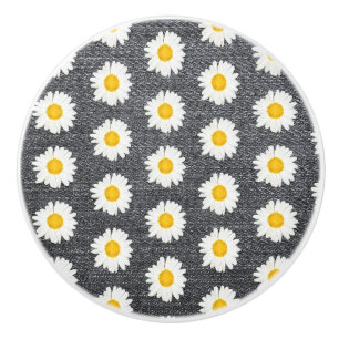 Pomo De Cerámica Patrón de flores de margarita de verano divertida