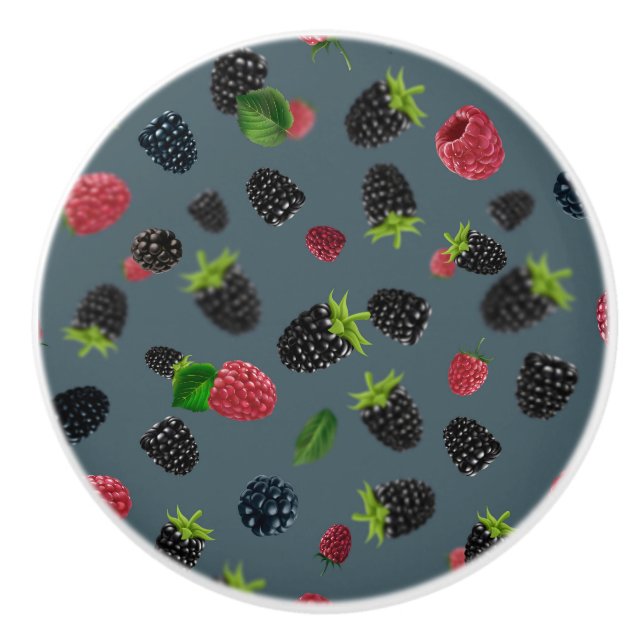 Pomo De Cerámica Patrón de frambuesa 2 (Anverso)