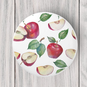 Pomo De Cerámica Patrón de fruta de manzana roja