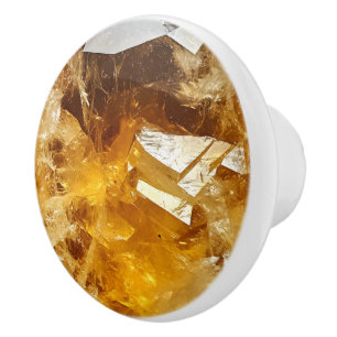 Pomo De Cerámica Patrón de gema amarillo de citrina