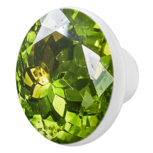 Pomo De Cerámica Patrón de gema verde de punto intermedio
