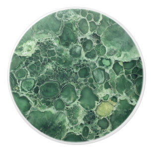 Pomo De Cerámica Patrón de Gemstone verde de Jade