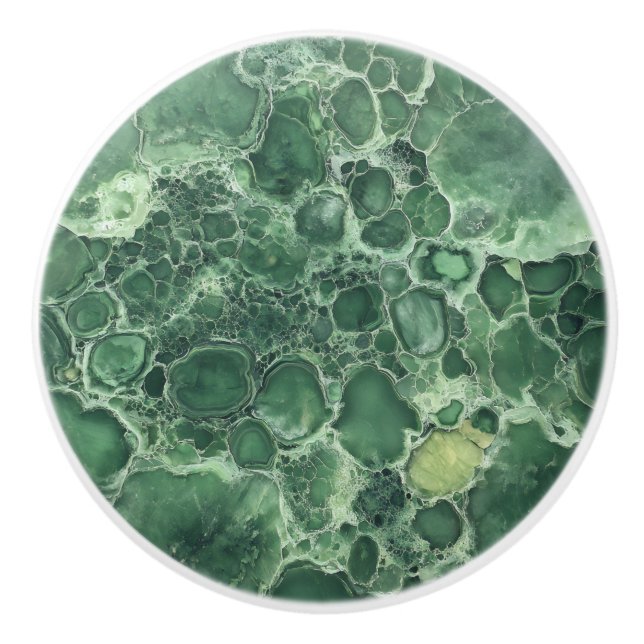 Pomo De Cerámica Patrón de Gemstone verde de Jade (Anverso)