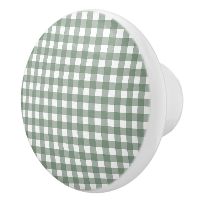 Pomo De Cerámica Patrón de Gingham de Casa de Campo  (Derecha)