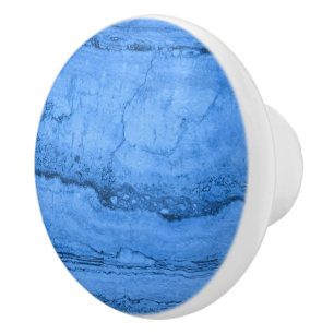 Pomo De Cerámica Patrón de granito azul, mármol azul, piedra azul