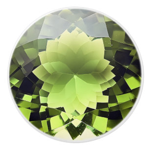 Pomo De Cerámica Patrón de guion verde de punto de salida