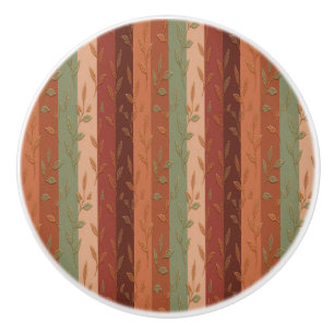Pomo De Cerámica Patrón De Hoja De Boho Decoración De Casa Rústica