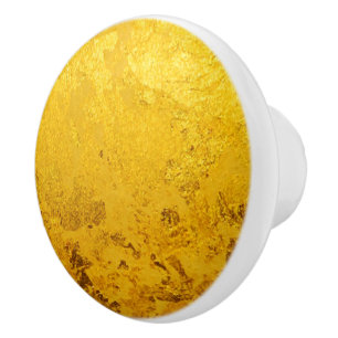 Pomo De Cerámica Patrón de HOJA DE ORO PURO + tu texto / foto