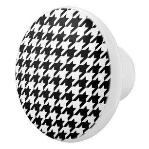 Pomo De Cerámica Patrón de houndstap clásico Diseño de chequeo de d
