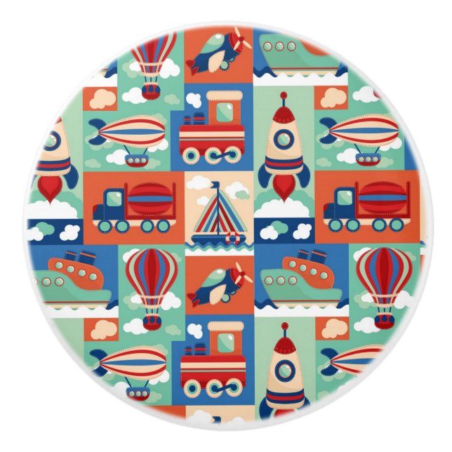 Pomo De Cerámica Patrón de juguete vintage (Anverso)