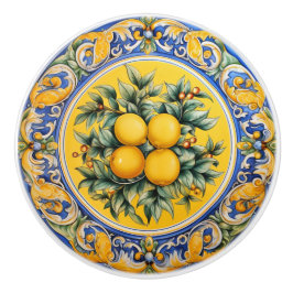 Pomo De Cerámica Patrón de limones sicilianos