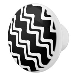 Pomo De Cerámica Patrón de línea de doble color Zig Zag diagonal