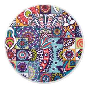 Pomo De Cerámica Patrón de Mandala