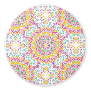 Pomo De Cerámica Patrón de Mandala