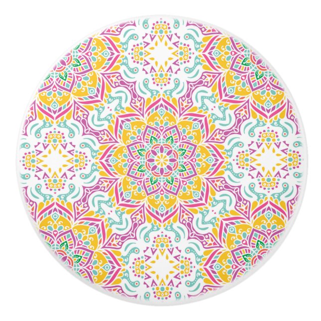 Pomo De Cerámica Patrón de Mandala (Anverso)
