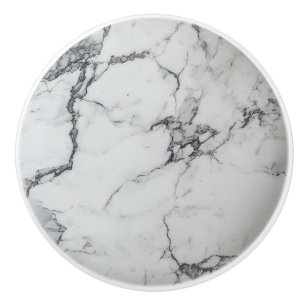 Pomo De Cerámica Patrón de mármol gris blanco