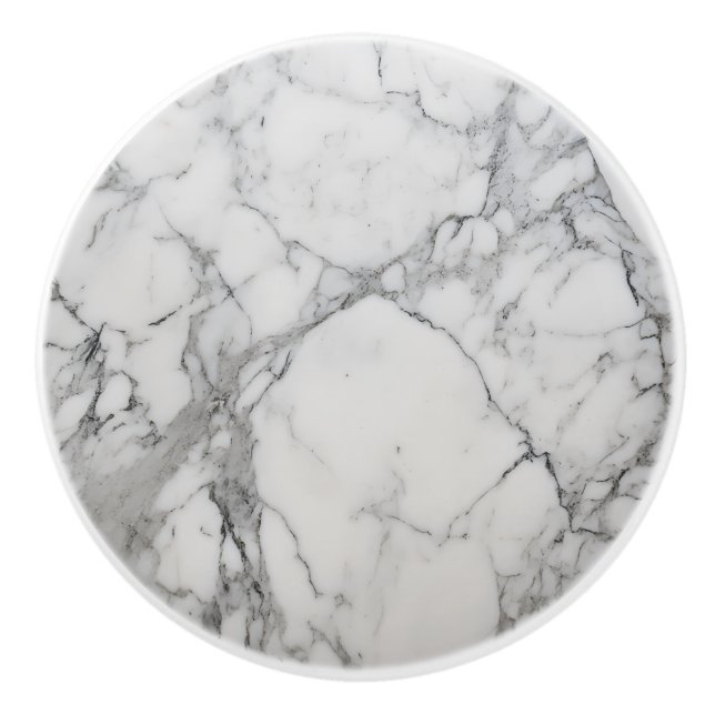 Pomo De Cerámica Patrón de mármol gris claro (Anverso)