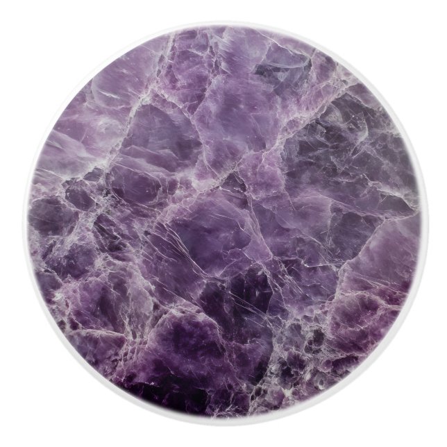 Pomo De Cerámica Patrón de mármol morado oscuro (Anverso)