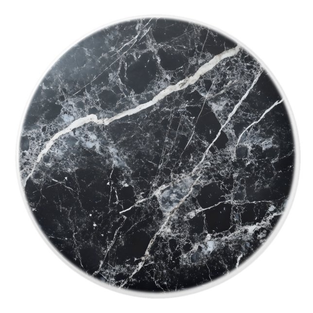 Pomo De Cerámica Patrón de mármol negro (Anverso)