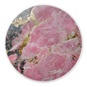 Pomo De Cerámica Patrón de mármol rosa dorado