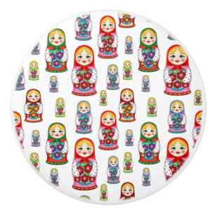 Pomo De Cerámica Patrón de Matreshka