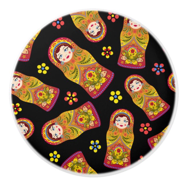 Pomo De Cerámica Patrón de Matreshka (Anverso)