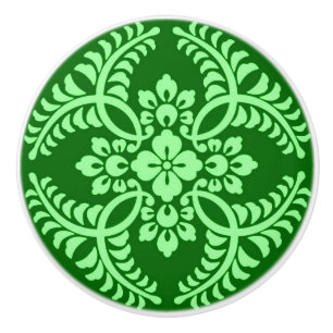 Pomo De Cerámica Patrón de medallón japonés, verde jade