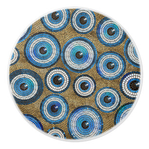 Pomo De Cerámica Patrón de mosaico de ojos malvados