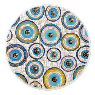 Pomo De Cerámica Patrón de mosaico de ojos malvados