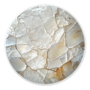 Pomo De Cerámica Patrón de nácar blanco