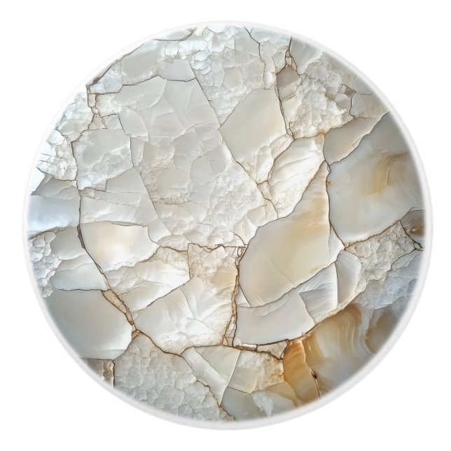 Pomo De Cerámica Patrón de nácar blanco (Anverso)