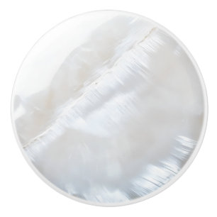 Pomo De Cerámica Patrón de Nacre de Perla Blanca